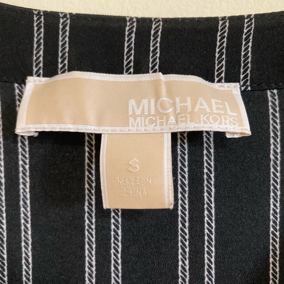 Michael Kors Black & White Striped Blouse - Picture 5 of 5